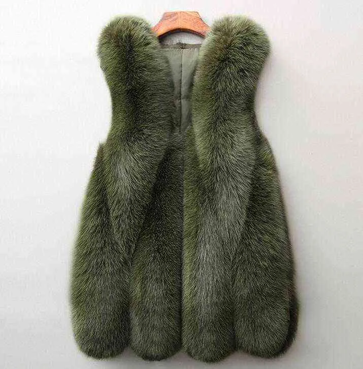 Big water drop vest fur imitation fur vest for women 211207