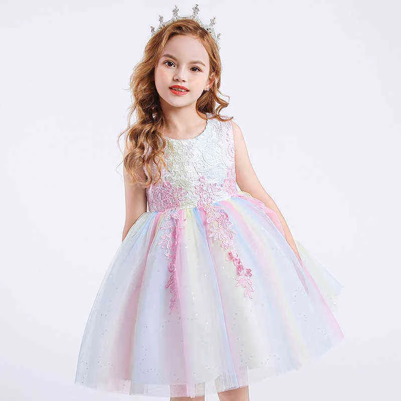 New Fashion Flower Girl Dress Party Compleanno matrimonio principessa Toddler neonate Vestiti Bambini Abiti da ragazza bambini G1129