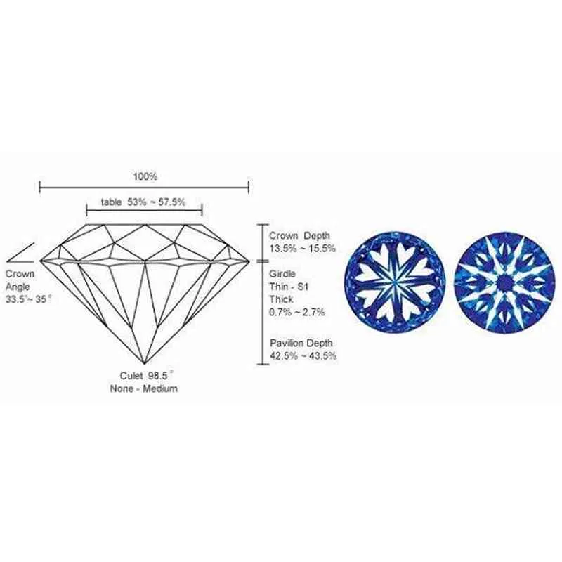 2 carats D couleur 8mm rond brillant Moissanite pierre VVS1 excellent diamant de laboratoire positif de test de qualité de coupe