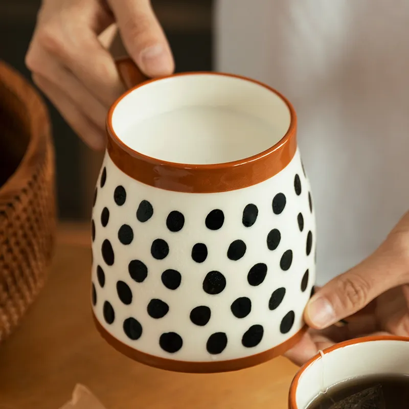500 ml vintage keramische koffiemok hittebestendige handgreep cup voor sap water melk kantoor keuken restaurant drinkware 220311