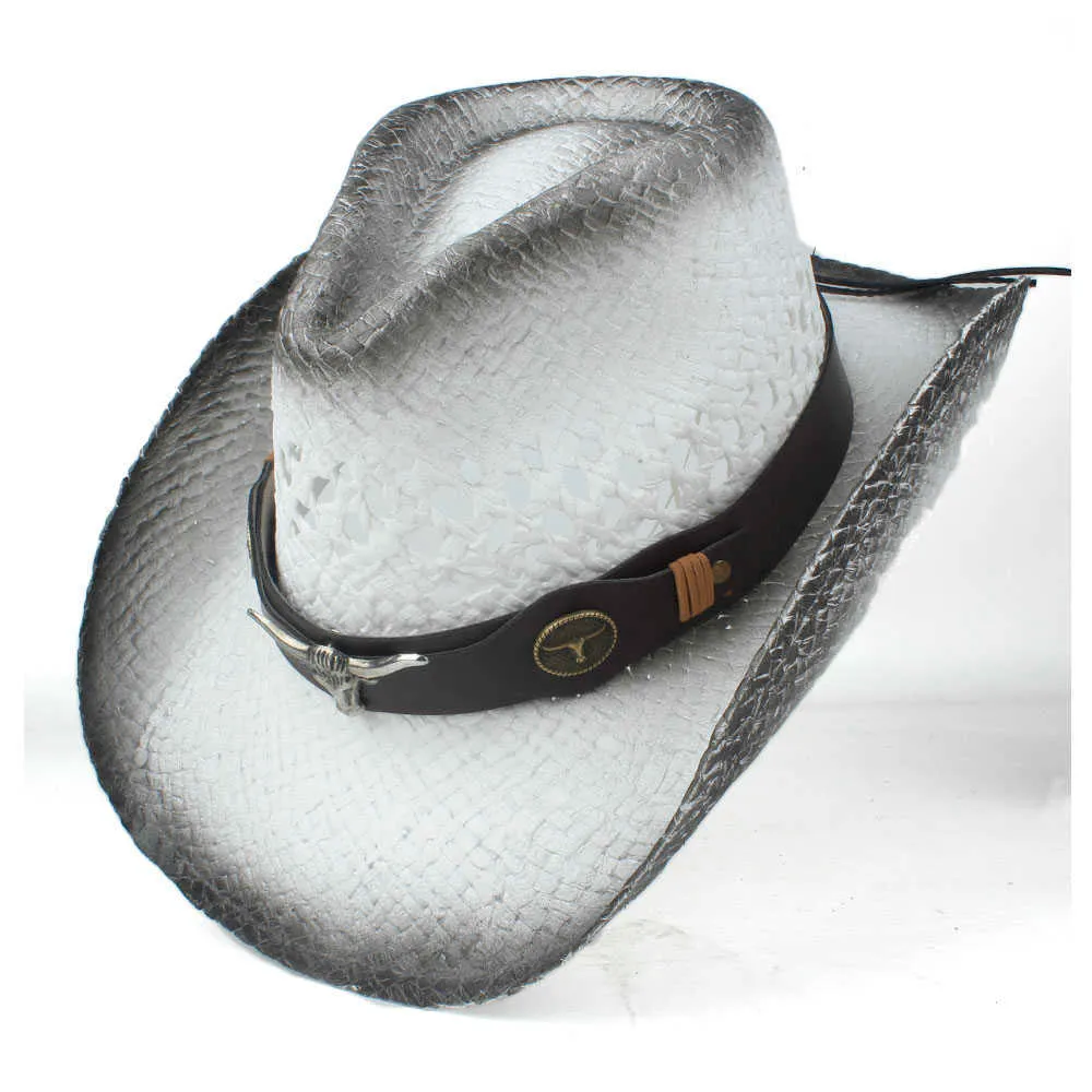 2019 uomini donne paglia di cowboy western cappello da cowboy estate largo cappello brim brimoutdoor sombrero hombre cowgirl hat Q08055814066