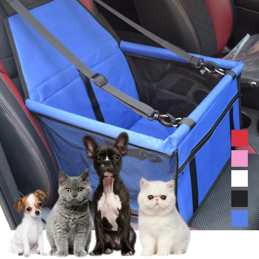 Assento de carro para cães de estimação, cesta à prova d'água, sacos de assento para cães, rede dobrável, bolsa para transportar animais de estimação, para cães pequenos, segurança, viagem 7137043