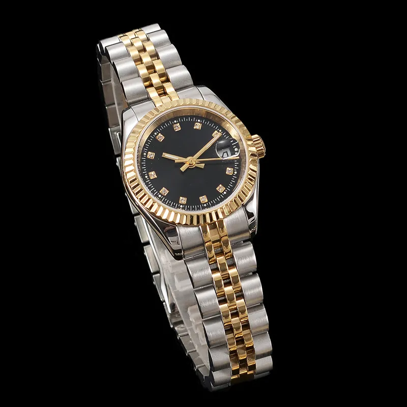 Women Dress Watches Full Rostly Steel 26mm Sapphire Ladies Silver Waterproof Luminous Watch Montres de Luxe Femme307h