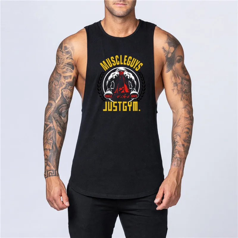 Ginásio sem mangas camisa homens fisherbuilding tanque tops fitness treino de algodão cintura singlet singlet single stringer camiseta masculino casual verão colete 210421