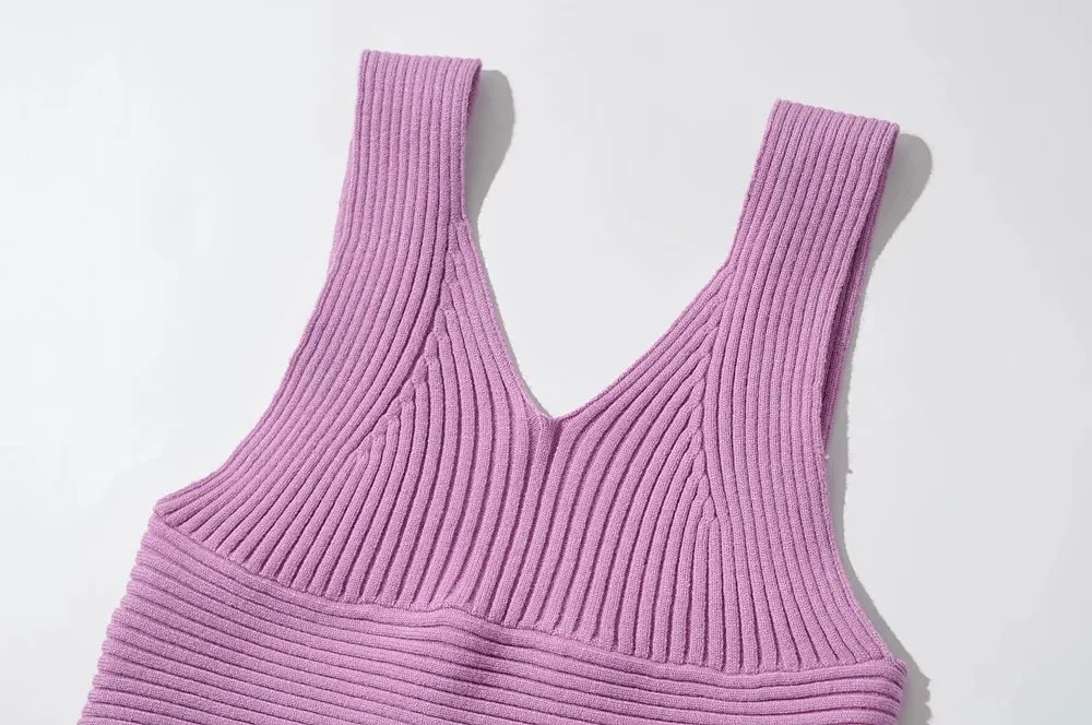 Sexy tricoté poitrine croissant col en V Camis femmes Spaghetti Strap Crop Top Camisetas Strappy Bra Tank Vest Tee 6 couleur 210429