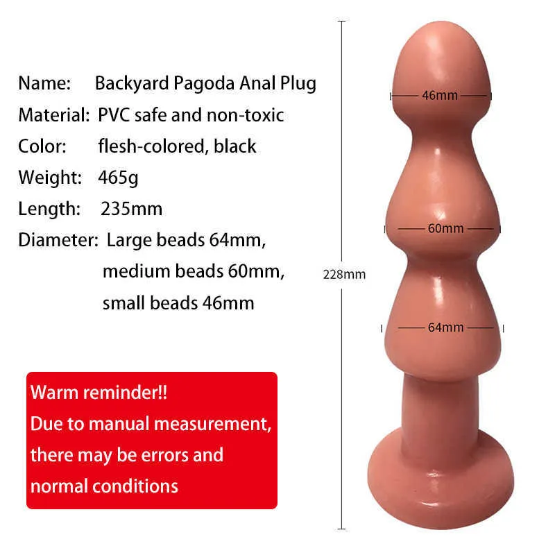 Duże koraliki Buttplug zabawki erotyczne dla dorosłych kobiety mężczyźni Gay duża pupa wtyczka Anal Dildo Sextoys masaż prostaty odbytu Dilator sklep