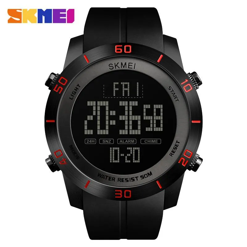 2022SKMEI Sport Uhr Männer PU Strap 5Bar Wasserdichte Multi-Funktion Uhren Männer Wecker Digitaluhr relogio masculino 1353250N