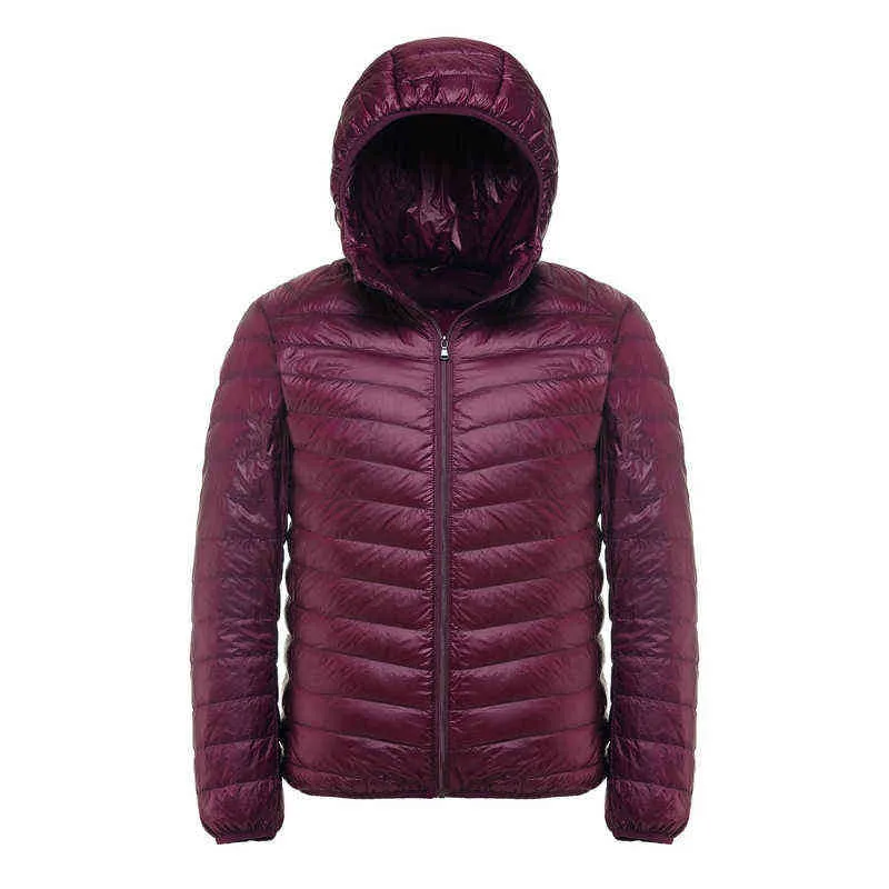 Plus Storlek Män Ultralätt Packerble Hooded Down Jacket Puffer Down CoatSspring Höst Ny Manlig Ljus Coat G1115