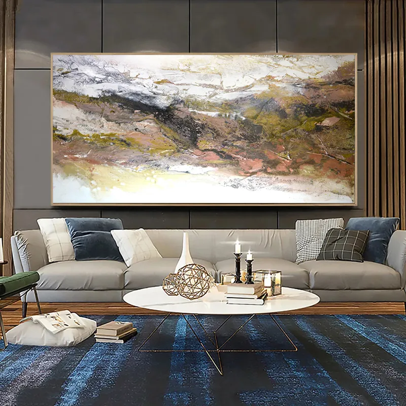 Abstract olieverfschilderij gedrukt op canvas hijgen kleurrijke posters en prints kunst aan de muur voor woonkamer moderne woninginrichting Cuadros4517450