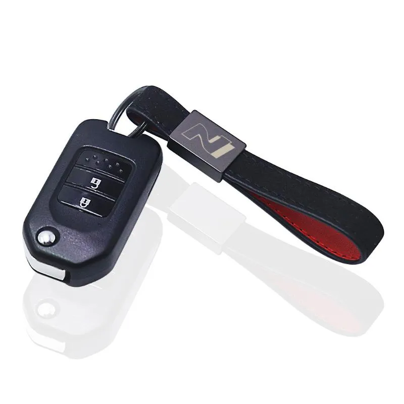 مفاتيح السيارة مفتاح السيارة من جلد الغزال مع مشبك معدني لـ Hyundai n Line nline i30 fastback tucson veloster sonata elantra i20 accessorie330f