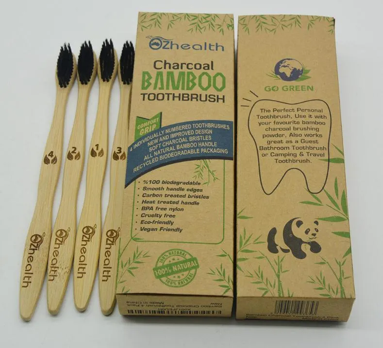 Bamboo Tooth Brush Set Bamboo Soft Toothbrush Health Environmental Protection Bamboo Handle Toothbrush For Adults Wholesale