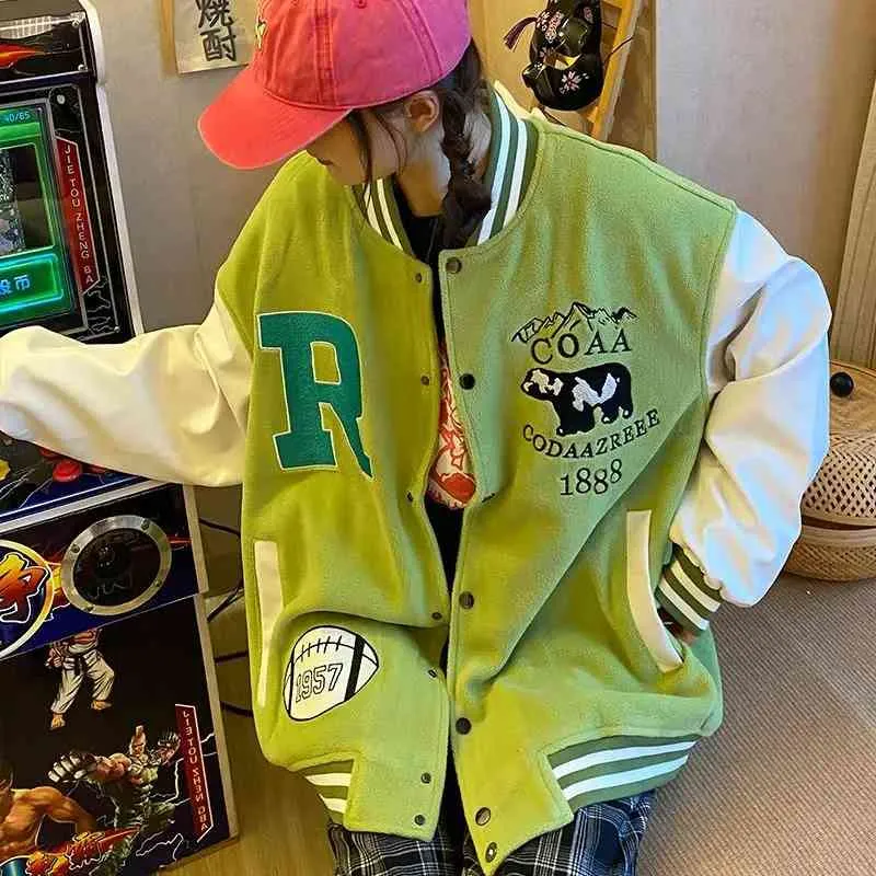 Teen Fashion Jacket Baseball Bomber Female Up Abbigliamento donna 2021 Harajuku Plus Size Streetwear Capispalla Inverno coreano