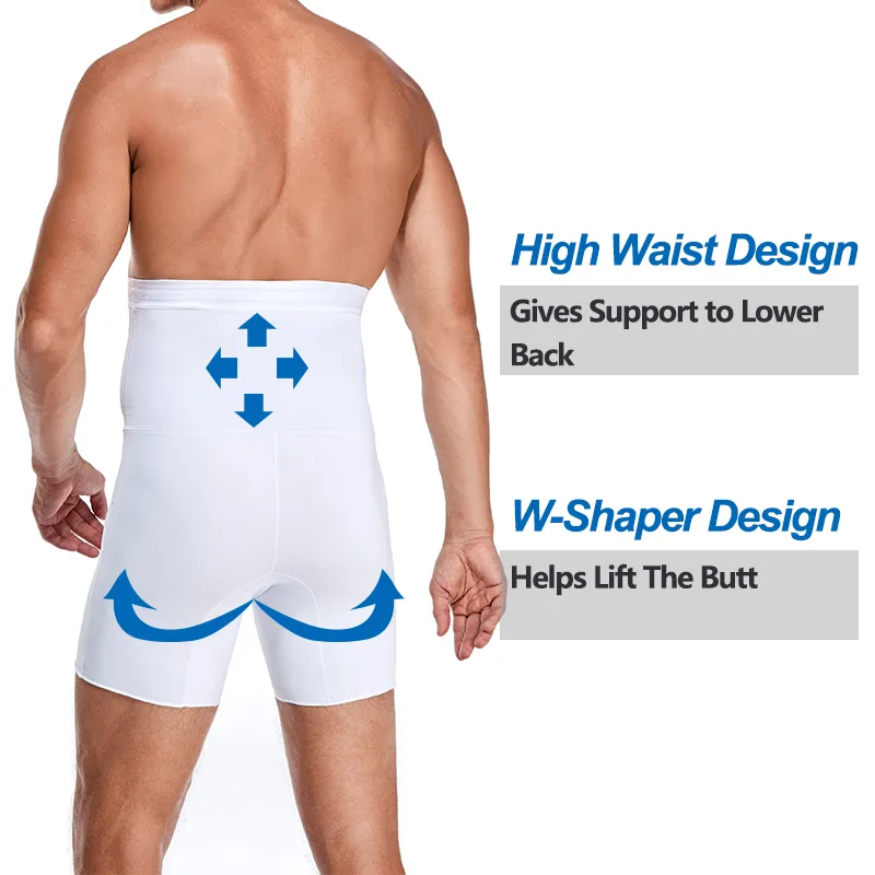 Hommes corps Shaper Compression Shorts amincissant Shapewear taille formateur ventre contrôle culotte modélisation ceinture Anti frottement Boxer pantalon