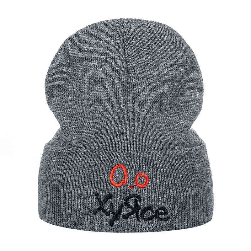 New Novelty Hat Russian Letter Embroidery Casual Beanie Hat For Men Women Fashion Knitted Winter Hat Streetwear Winter Cap Y21111