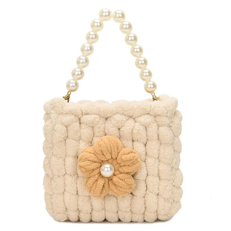 Sacchetti da sera Fashion Flower Chain perla borsetta Acrilico Women Mini Borse Bag Designer Knitting Small Borse Portafoglio ragazze Birthda237x