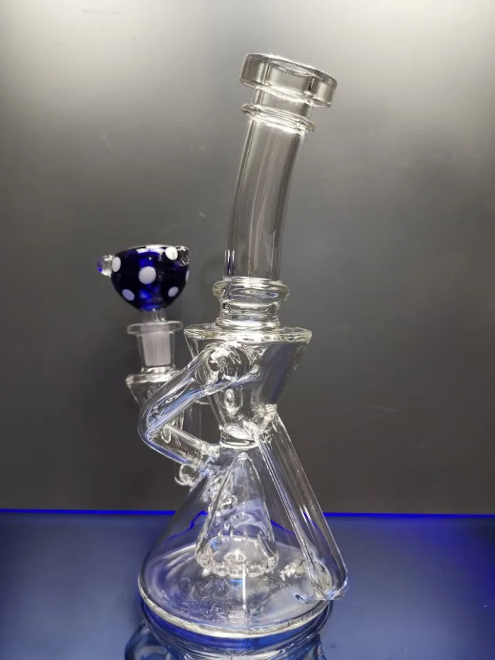 Bong in vetro riciclatore con bong a bong bong a percolatore a ciclone dab rigs pipe ad acqua vortice fumante gorgogliatore sestshop