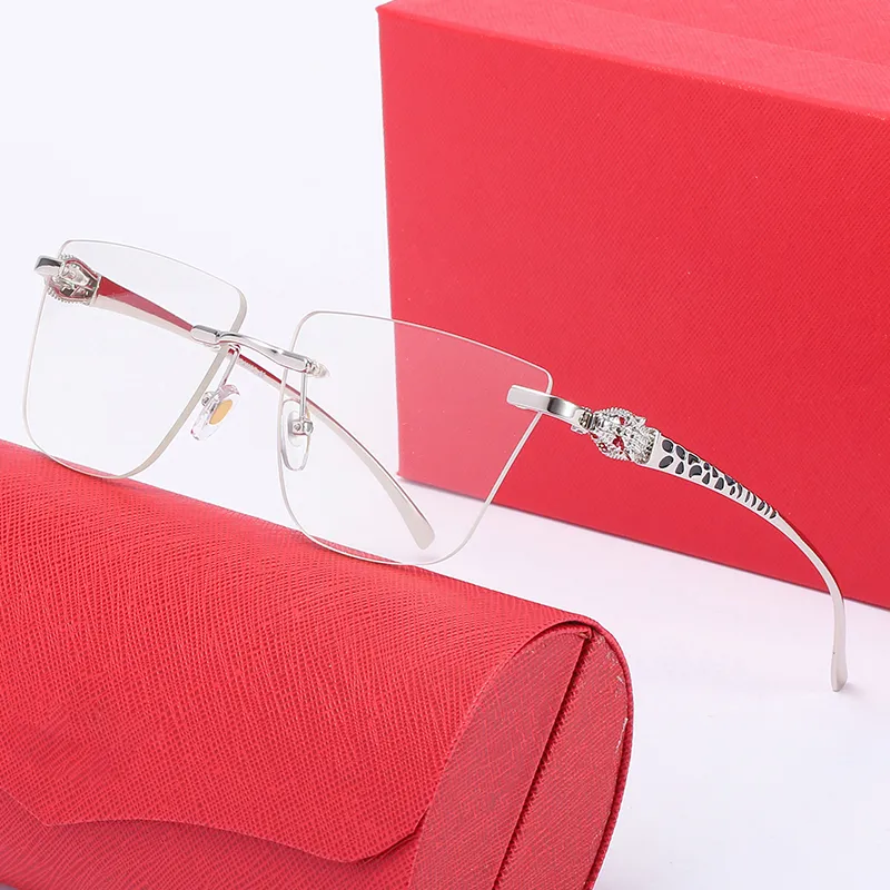 Yeni leopar kafa kadın güneş gözlüğü Kelebek şekilli çerçeve Yüksek kaliteli güneşlik rimless moda dekoratif gözlükler bayanlar reçete281q