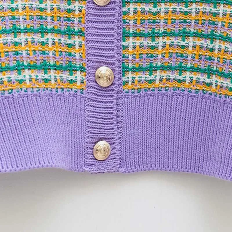 Vintage tricoté Cardigans femmes pull Kawaii Tweed automne hiver coréen rétro tricots vêtements hauts 210914