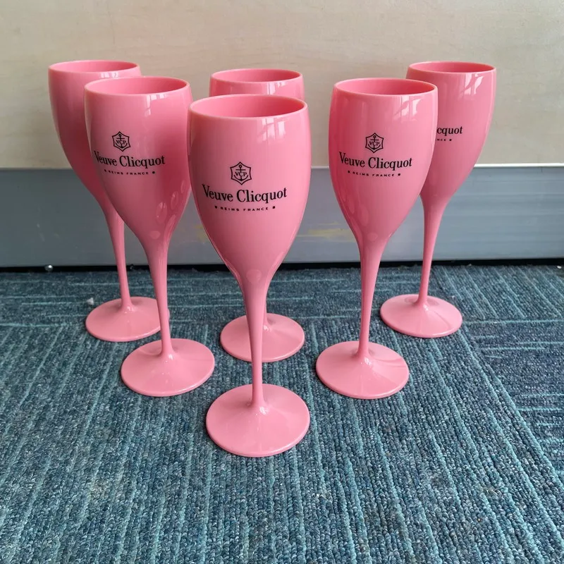 Verre à vin en plastique rose pour fille, coupe de Champagne blanc incassable, flûtes à Cocktail, gobelet en acrylique élégant, Cups309Z
