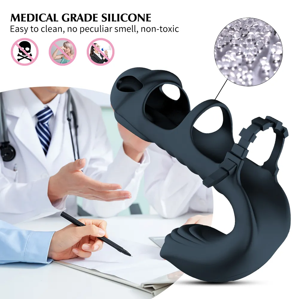 Massage Soft Delayed Ejaculation Penis Ring Adult Products Silicone Cock Ring Glans Vibration Stimulator Erotic Sexy Toys for Couple