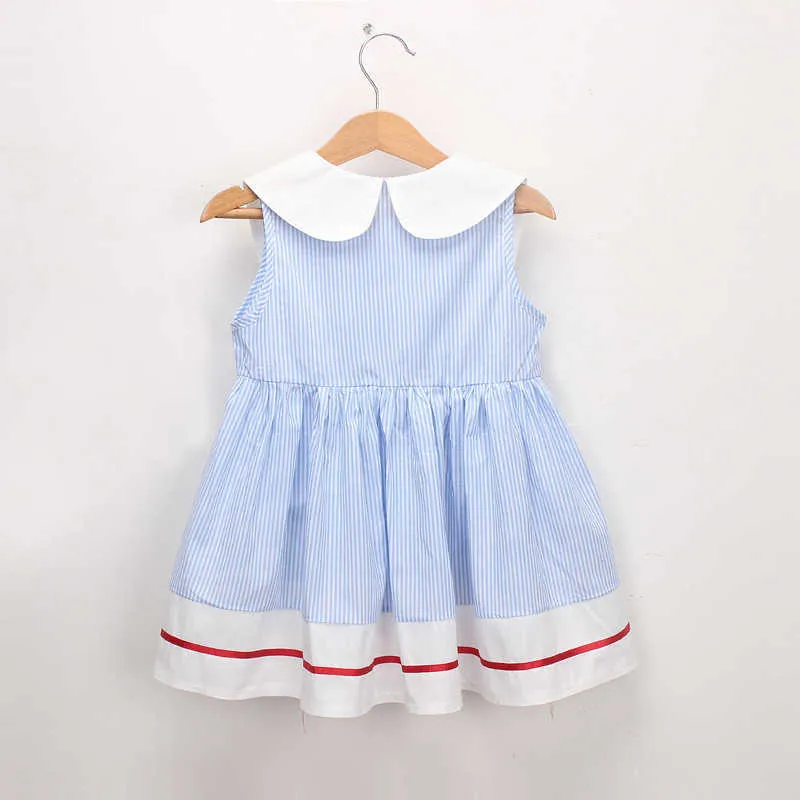 Sukienka Summer Girls 'Sukienka Cute Doll Collar Bez Rękawów Księżniczka Dzieci Dziecko Dzieci Odzież Dla Dziewczyn 210625