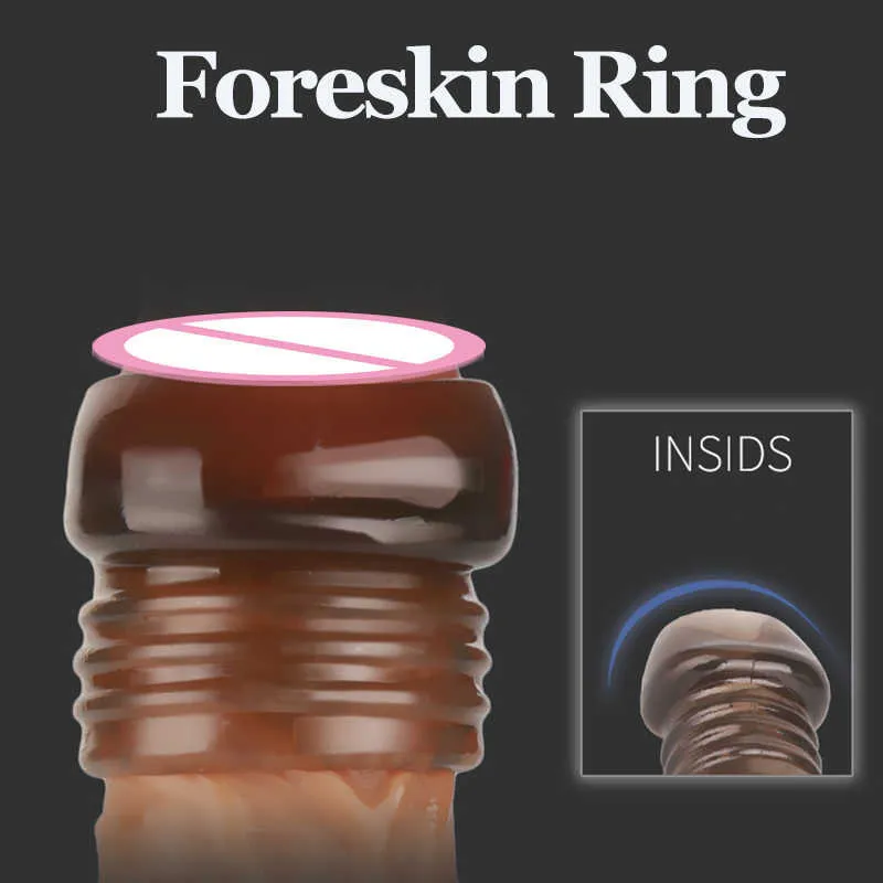 Massage Items Glans Rings Penis Silicone Reusable Foreskin Cock Ring for Men Lasting Time Extension Enlargement Male Chasity Penis Toy Sex