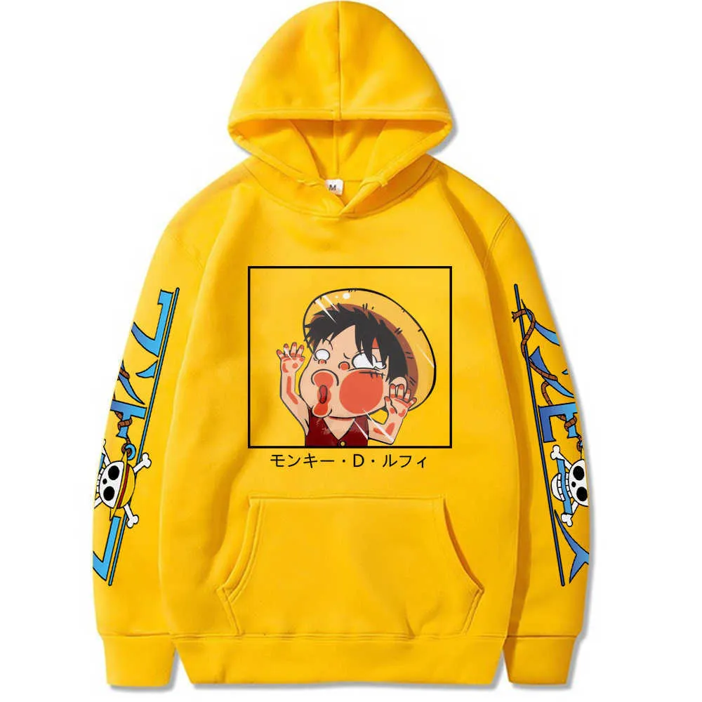 Anime One Piece Imprimé Hommes / Femmes Kawaii Sweat à capuche à manches longues Sweat-shirt drôle Tops Y0804