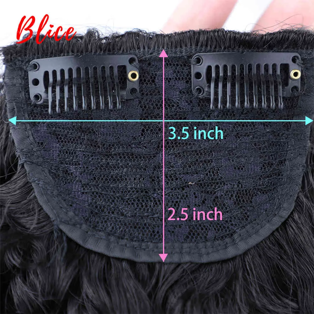 Blice Natural Black Fake Curly Fringe Two-Clips w Bang Syntetyczne przedłużanie włosów z 100% Kanekalon do kosmetyków dla kobiet