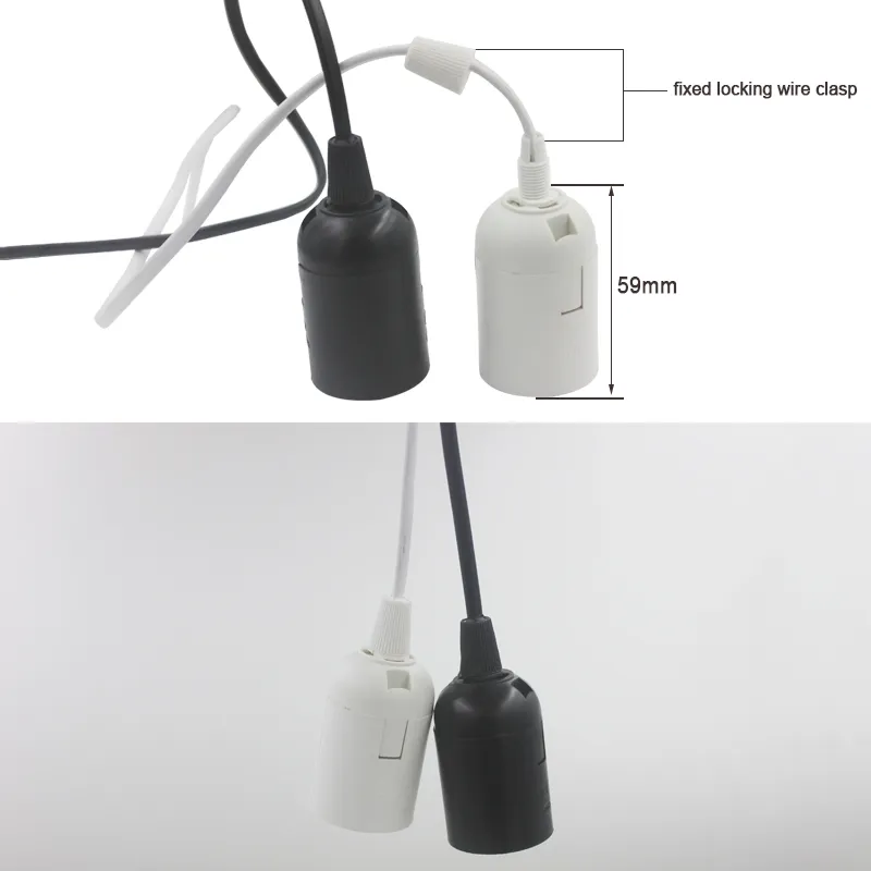 1,8 M Kabel przewodu zasilającego E27 Lampa Podstawa Wiszące Light Light Lampka Lampa Gniazdo żarówki Adapter Z Uchwyt Przełącznik ON / OFF Gniazdo Wiszące