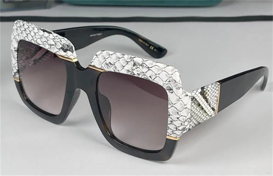 moda designerka okularów przeciwsłonecznych kwadratowy wąż skóra rama najwyższej jakości popularny obfity elegancki styl 0484 Uv400 Ochrona GLA307I