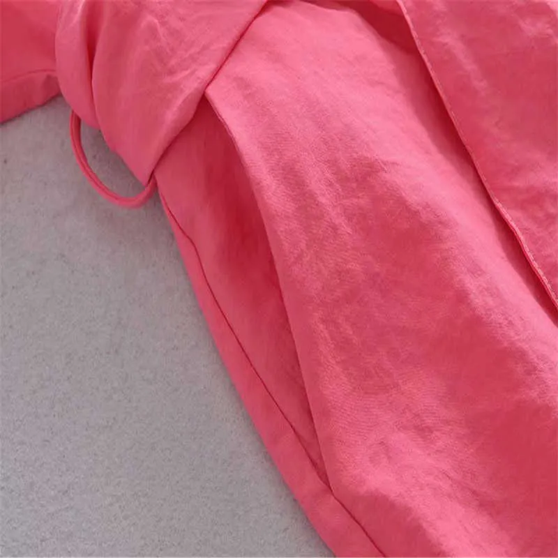 Za Летние Женщины Белцевый Короткий комбинезон с коротким рукавом Винтаж Розовый Плассированный Мода Мода Назад Открытие Женщина Плиссированные Комбинезоны 210602