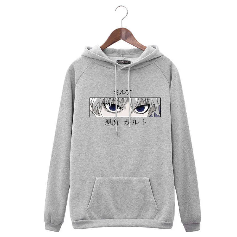 Killua Zoldyck Devil Eye Print Anime Hoody Streetwear Tops and Women Hoodies Loose Hunter Women Pullovers Hoodies Sweatshirts Y0820