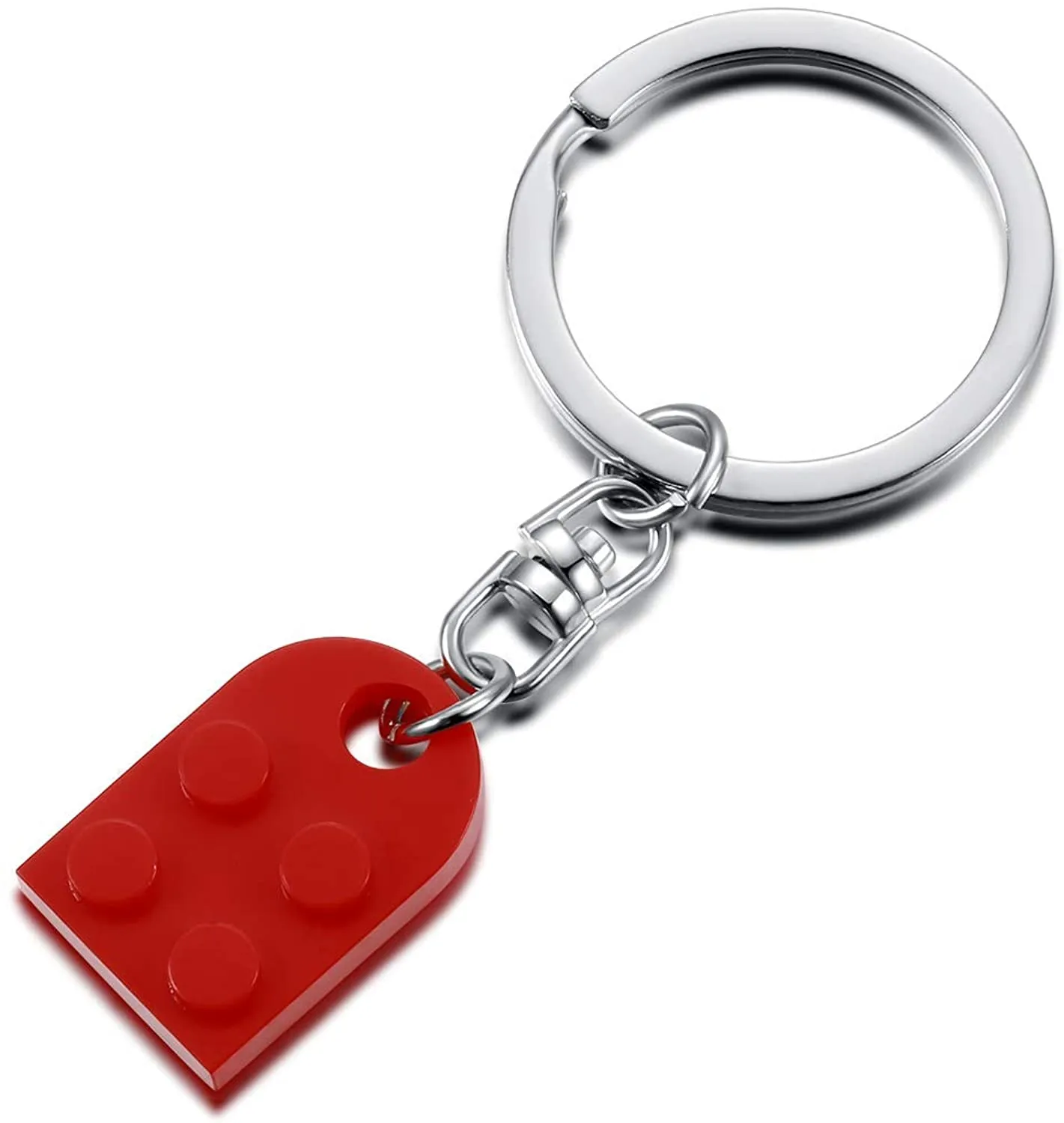 Porte-clés en brique pour l'amitié des couples - Ensemble de 2 porte-clés en forme de cœur assortis pour les couples de petite amie et petit ami Saint Valentin BFF