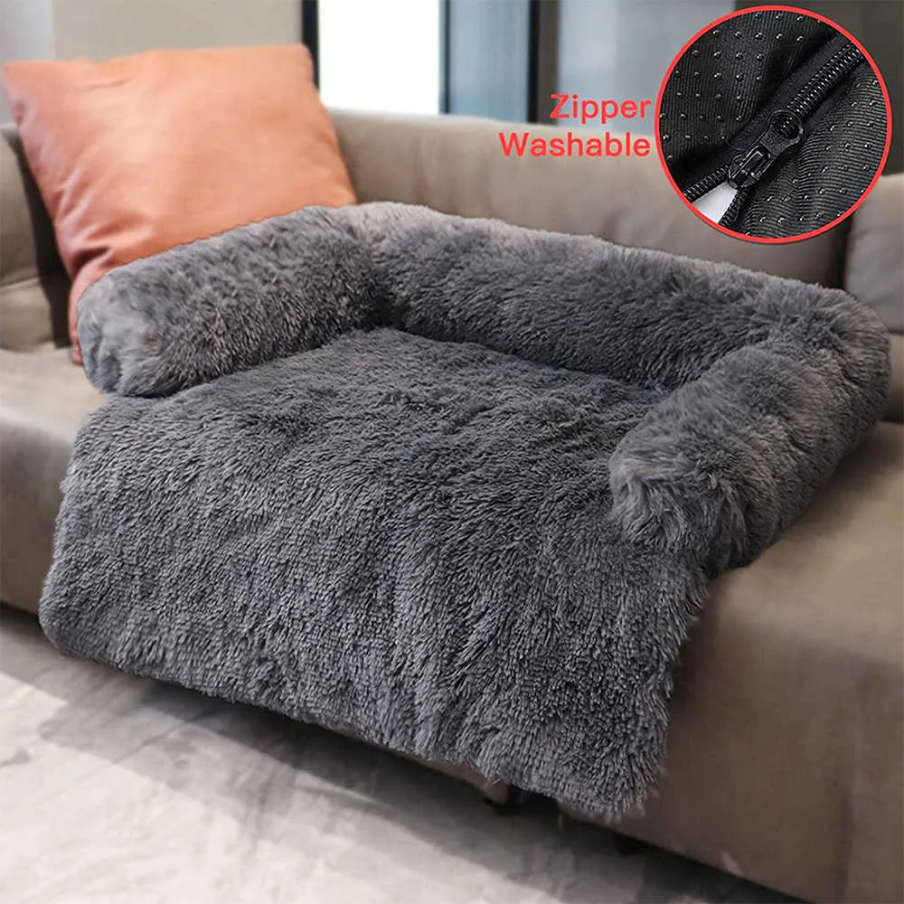 New Soft Plush Dog Mat Sofa Calming Bed Ultra Fur Washable Pad Blanket s Cushion Furniture Cover Protector Pet H0929284w
