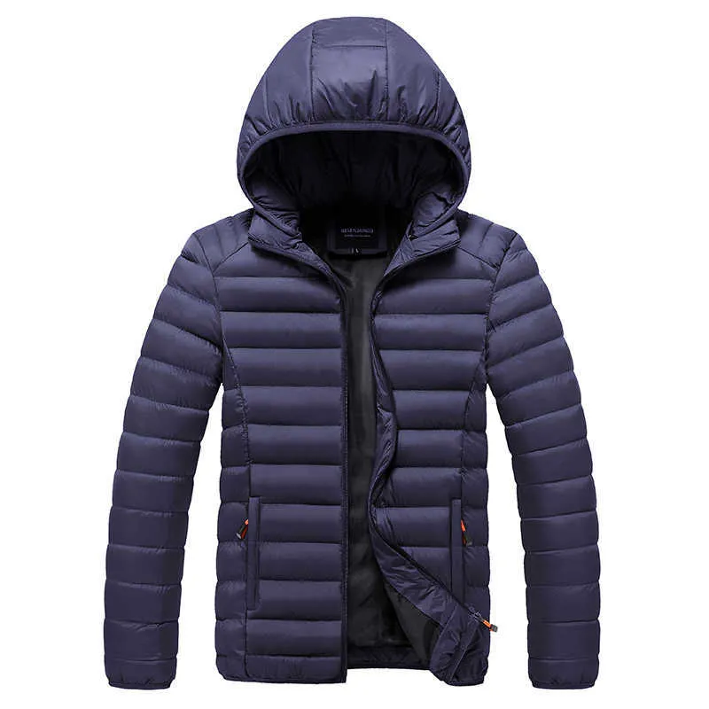 Uomini 2021 Inverno Nuovo Casual Caldo di Spessore Giacca Impermeabile Parka Cappotto Degli Uomini Outwear Moda Tasche Cappello Antivento Giacca Parka Hot X0621