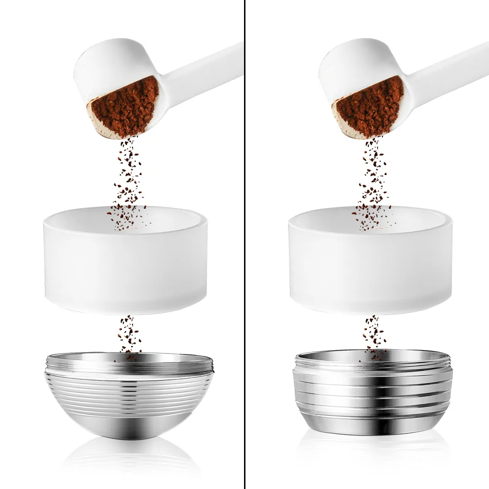 ICafilas – capsules de café réutilisables, dosette, pour Nespresso Vertuoline GCA1 Delonghi ENV135, filtres rechargeables en acier inoxydable, dosage 2108070070