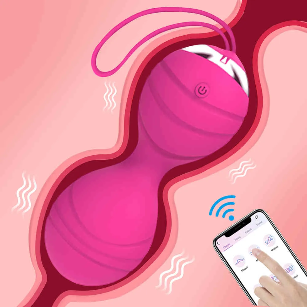 Proiettili uova di sesso App Bluetooth Controllo wireless Kegal Palline vaginale Vibratore uova vibranti d'amore femminili Giochi con la palla Ben Wa Coppie 0928