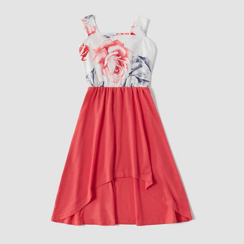 SAILEROAD Vestiti coordinati la famiglia Madre Figlia Figlio Bambini Baby Flowers Dress Abiti genitore-figlio Manica corta Top 210724