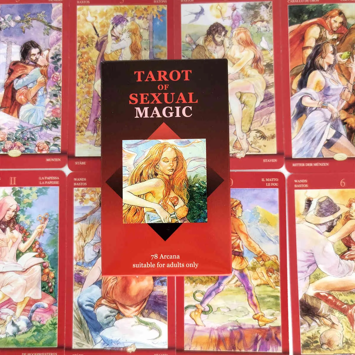 Tarocchi magici sessuali Versione inglese completa Gioco da tavolo Feste in famiglia Regalo di compleanno Supporta all'ingrosso 78 fogli / scatola