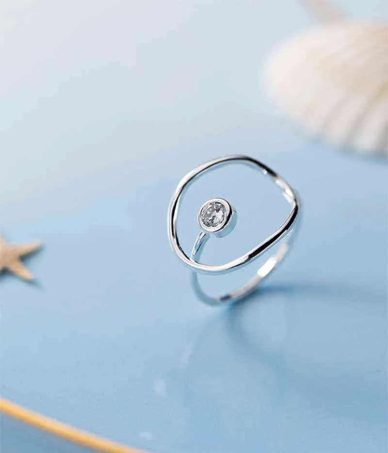 Circle Rings 925 Silver Jewelry Vintage Bague Femme Charm Knuckle Ring Minimalism Anelli Punk Aneis Boho Anillos for Women 211217