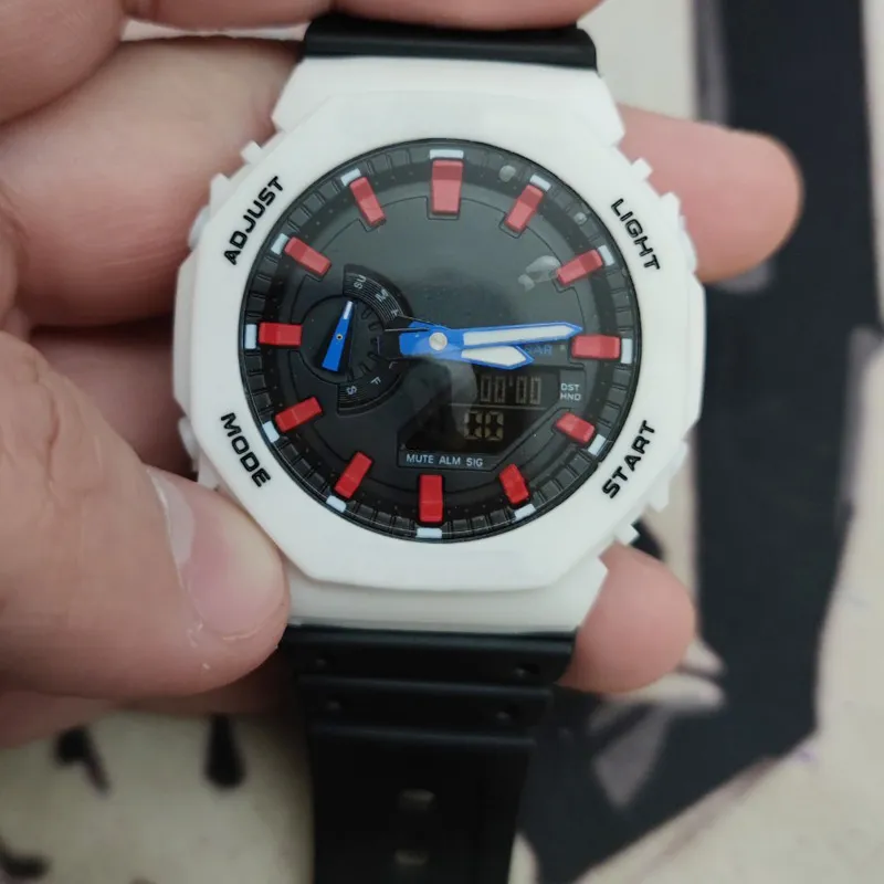 Brand Wrist Watches LED Dual Display Men's Women Girl Full-featured Casual Sports Royal Oak Analog Electronic Digital Ladies Clock