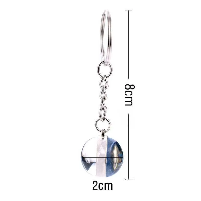 Blue Sea Marine Life Bijoux Tortue Dauphin Coquillages Porte-clés Porte-clés Boule De Verre Porte-clés Pendentif En Cristal Cadeau De Noël G1019