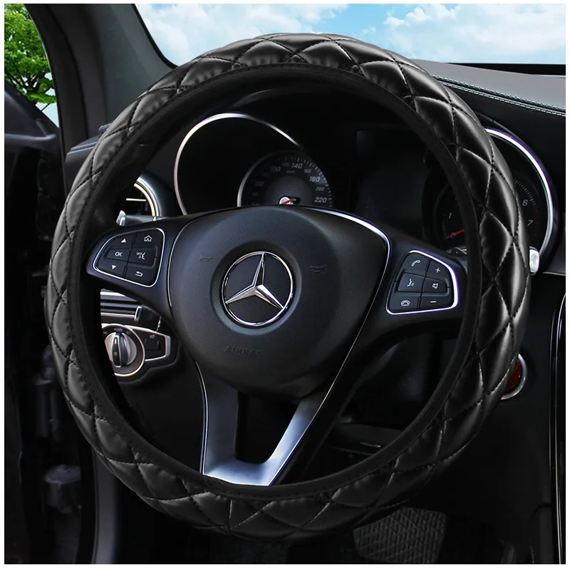 Couvre-volant de voiture en diamant, couronne cloutée en cuir souple, couvre-volant automatique, couvre-volant, accessoires de voiture adaptés 9850850