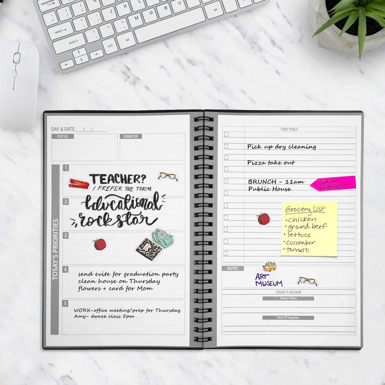 Sim Smart Notebook A5 Planejador Erasable Semanal Mensal Agenda Anual Reusável Diário Espiral Diário Crianças Escrita Journal 210611
