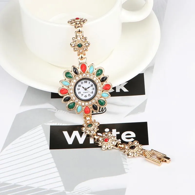 Gold Uhr Frauen Uhren Damen Kristall frauen Armband Weiblichen Uhr Relogio Feminino Montre Femme Armbanduhren208n