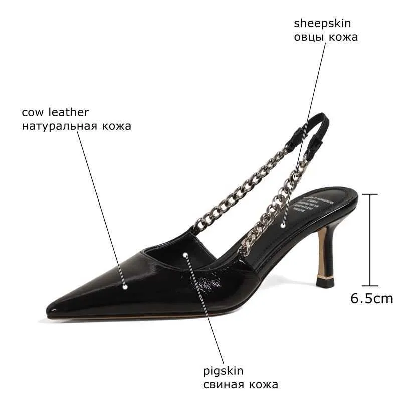 ALLBITEFO catene di metallo sexy tacchi alti in vera pelle estate donna sandali donna tacchi scarpe des sandales scarpe tacco alto 210611