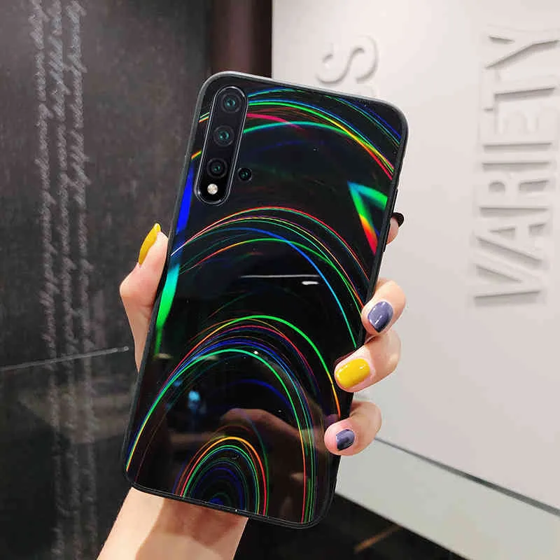 Coques de téléphone miroir Laser arc-en-ciel coloré pour Xiaomi Redmi Note 10 9 Pro 10S 9S 8 Mi POCO X3 Pro NFC M3 couverture arrière souple