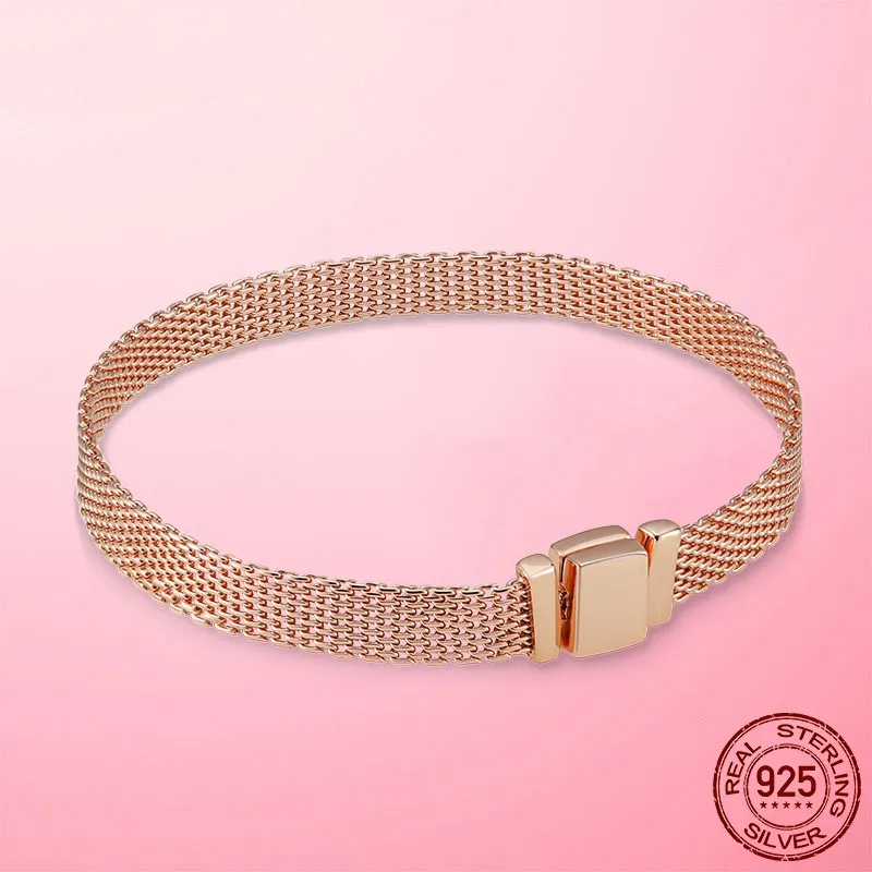 925 argento sterling a forma di cuore a forma di serpente catena da donna braccialetto adatto a Pandora Infinity Knot Bangle gioielli di lusso