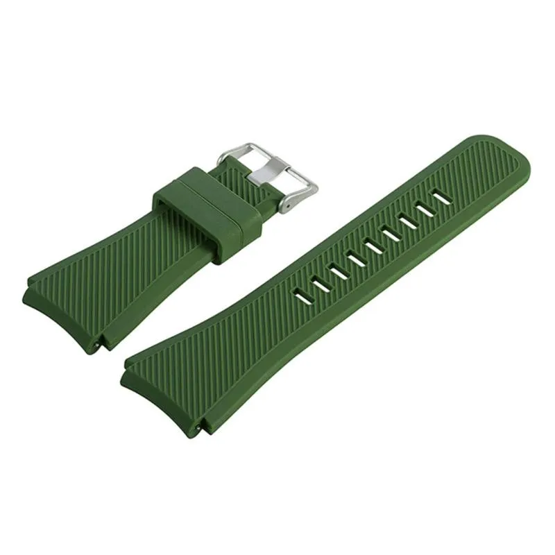 Bracelets de montre Bracelet en Silicone Bracelet pour Gear S3 Frontier classique noir couleurs pures remplacement 22mm2959