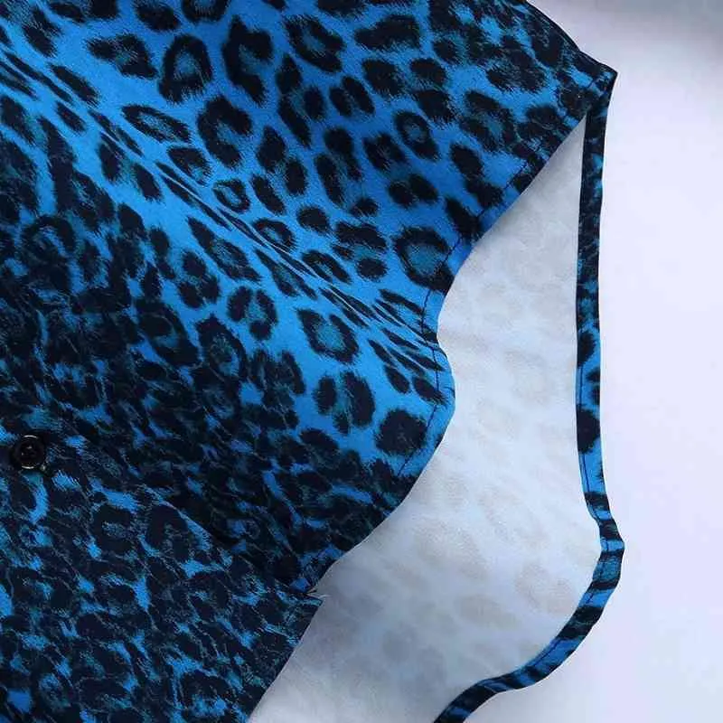 Lente Dames Chic Leopard Print Turndown Collar Shirt Vrouwelijke Lange Mouw Blouse Casual Lady Losse Tops Blusas S8613 210430
